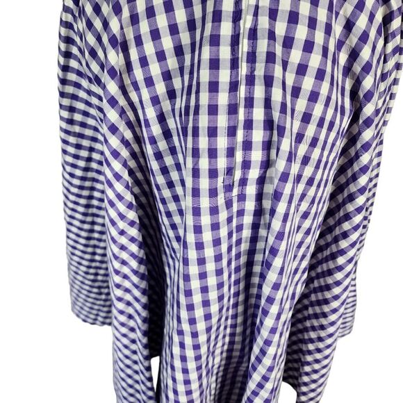 Hell Bunny Purple Checkered Gingham Fit & Flare Pinup Style Midi Dress - Picture 4 of 11